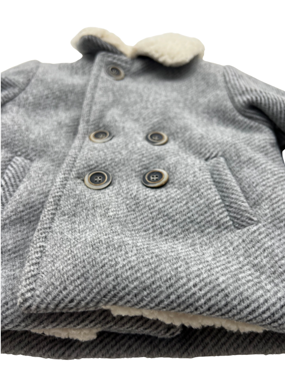 ALETTA - Manteau gris avec col fourré - 3 mois