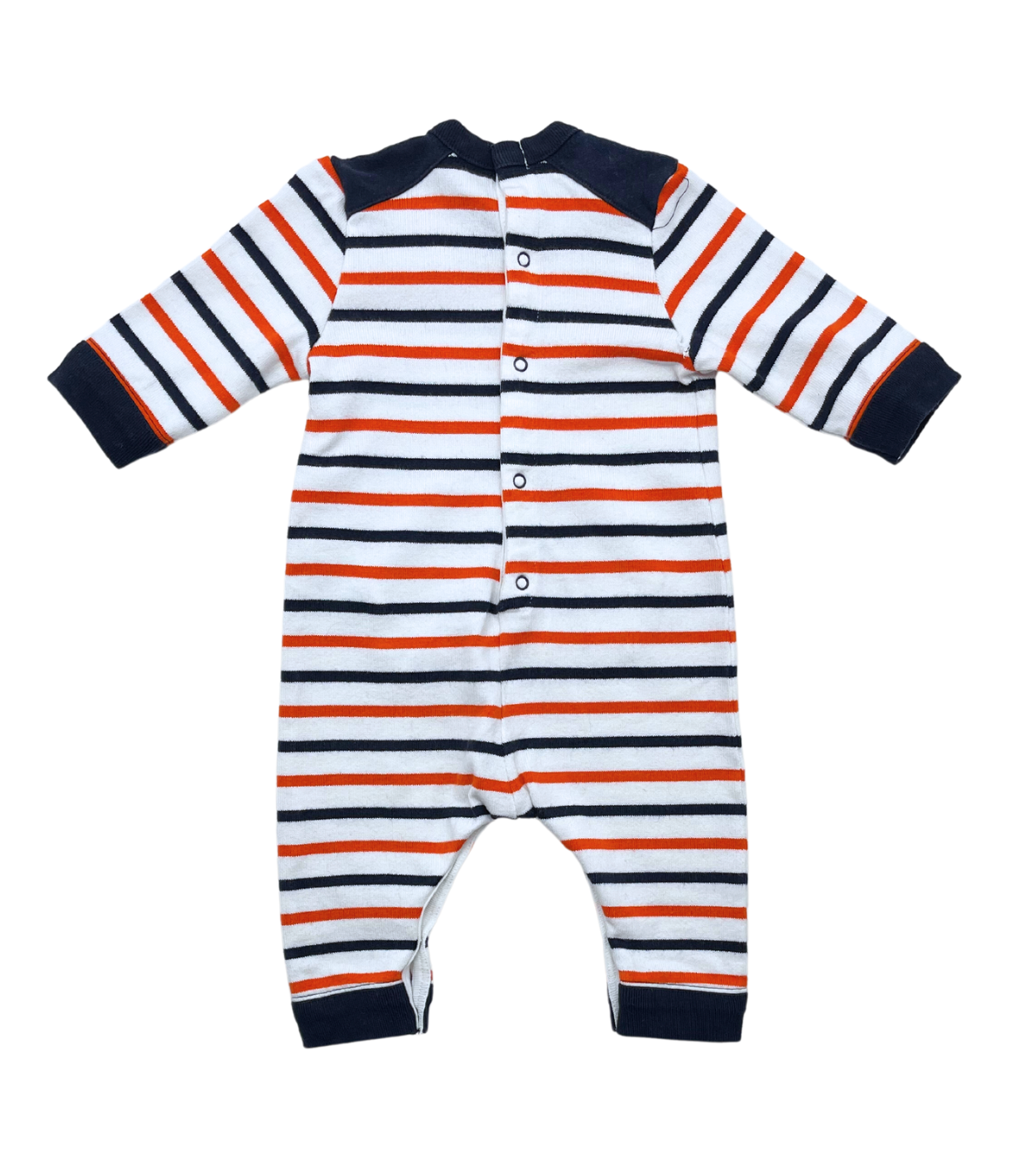 PETIT BATEAU - Blue &amp; red striped pajamas - 3 months