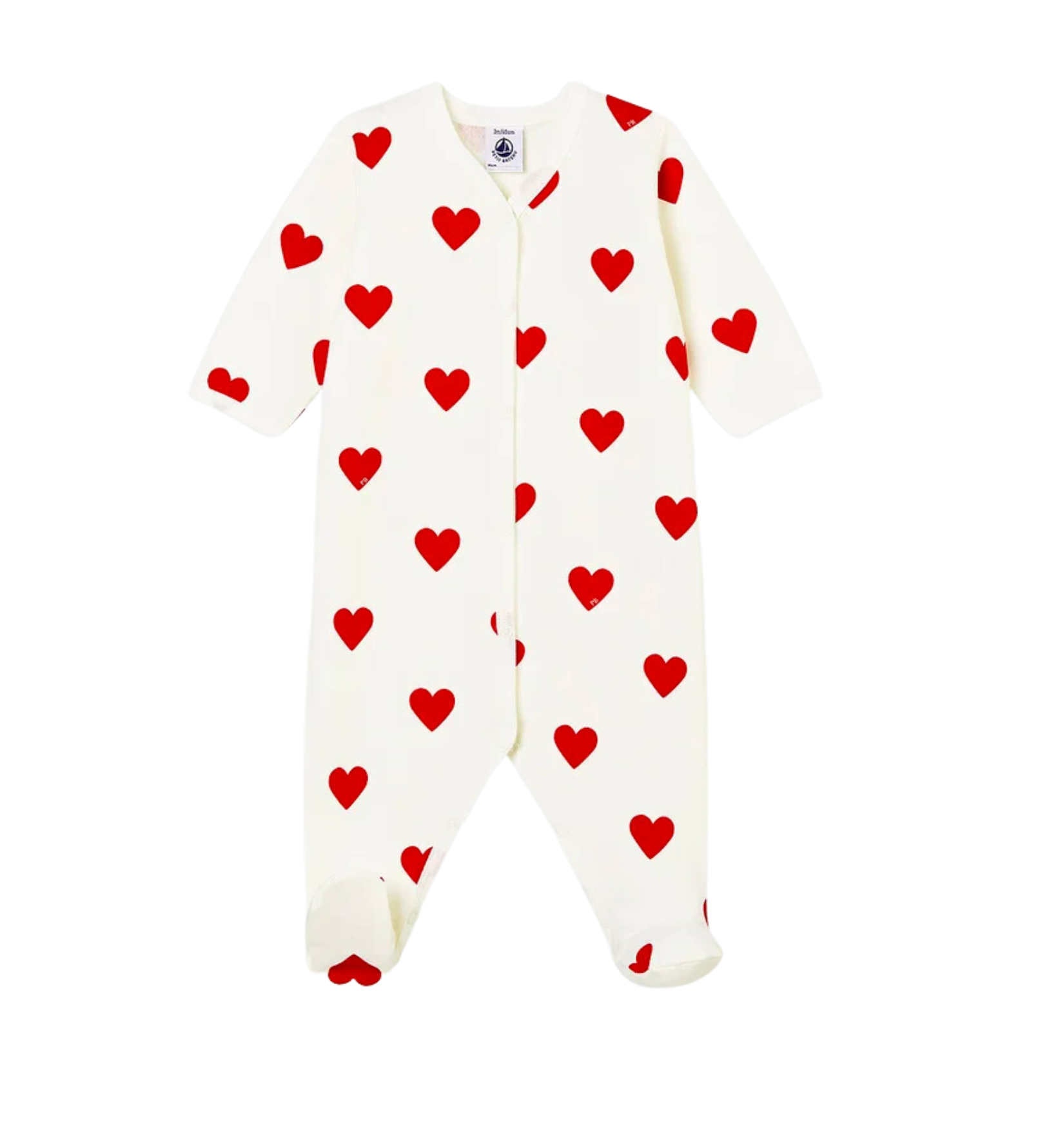 PETIT BATEAU - Heart pajamas - 3 months
