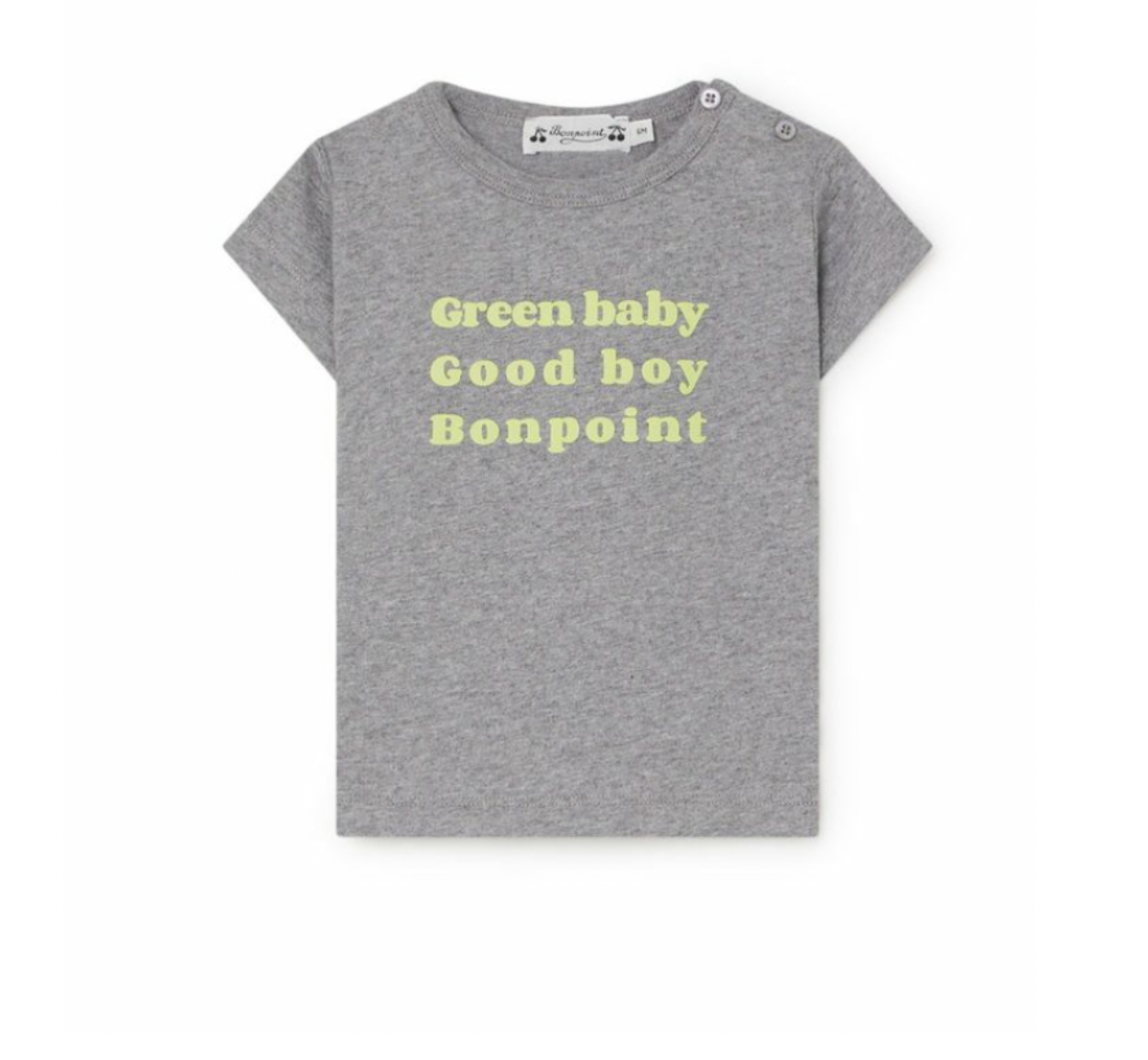 BONPOINT - T-shirt gris chiné green baby - 6 mois