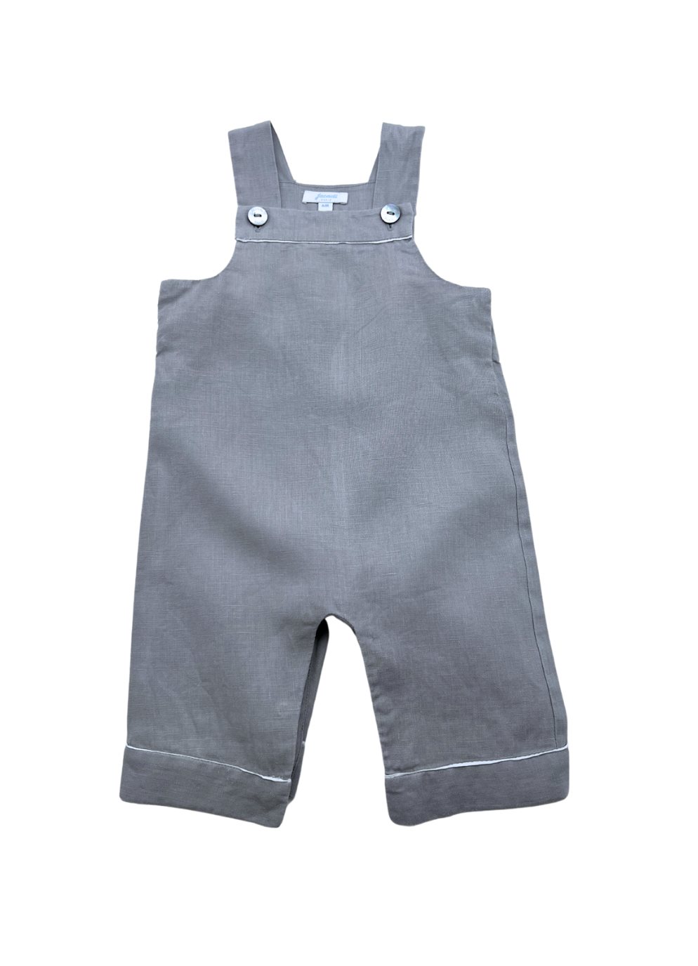 JACADI - Taupe linen dungarees - 6 months old