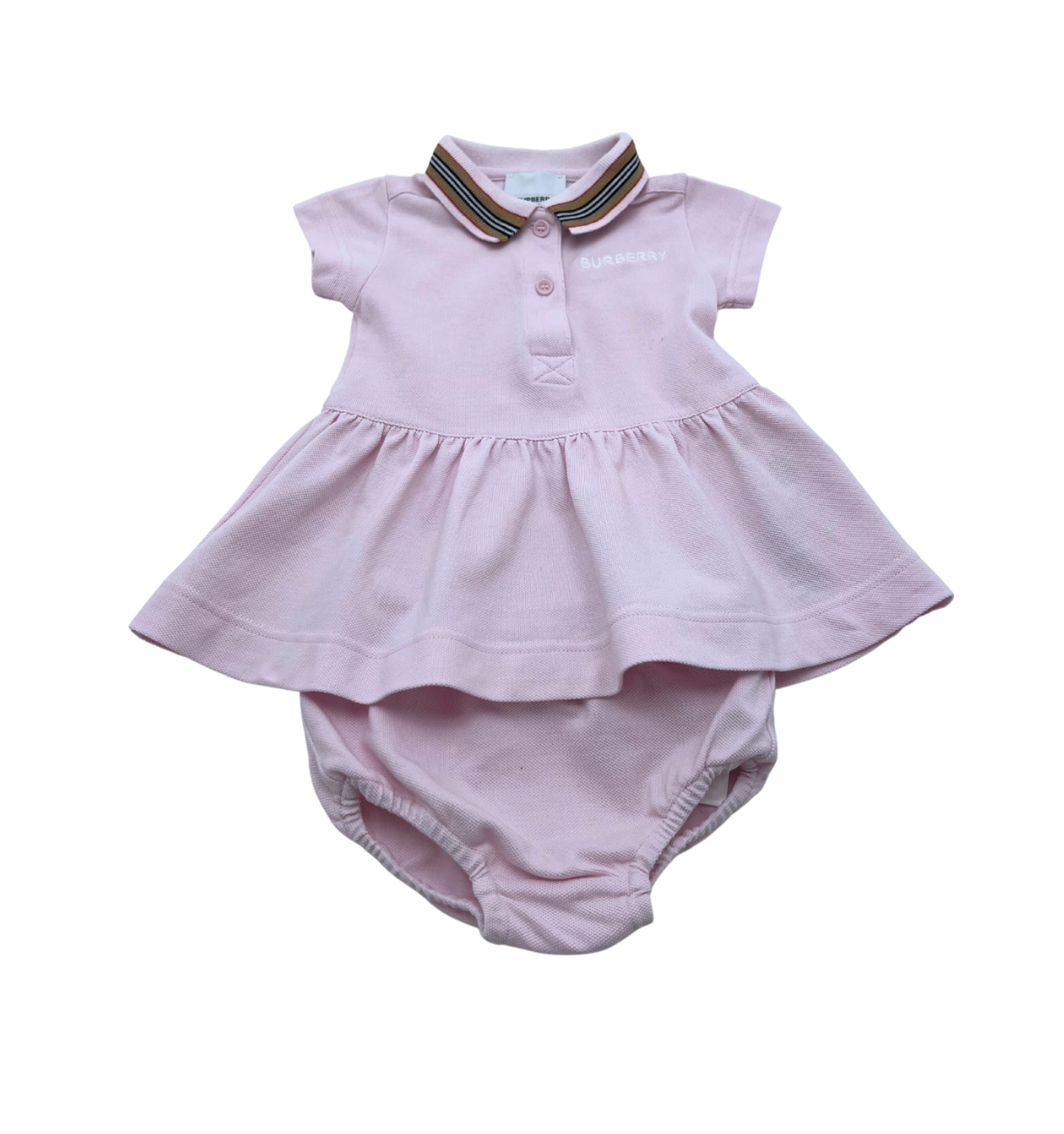 BURBERRY - Pink dress &amp; bloomers - 3 months