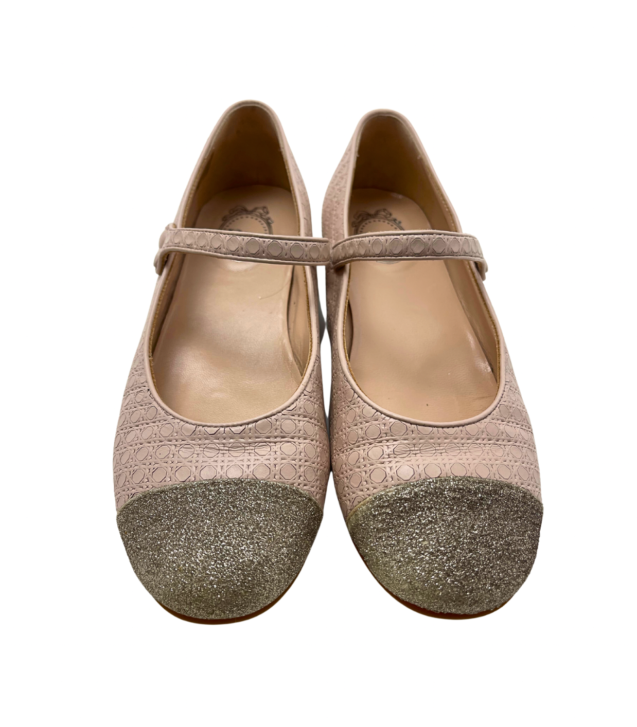 DIOR - Pink leather ballet flats, sequined toe - 36